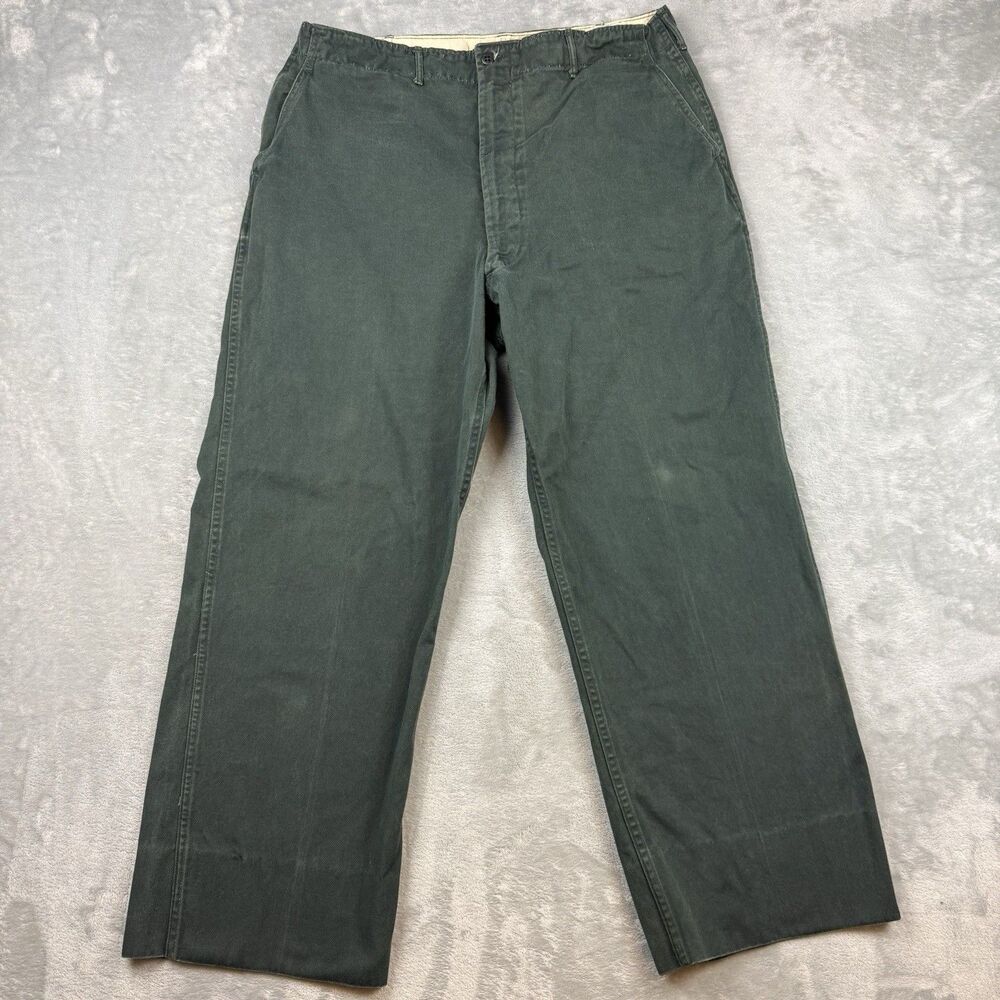 Vintage Boy Scouts of America BSA Dark Green Uniform Pants USA Made 34x26 60s